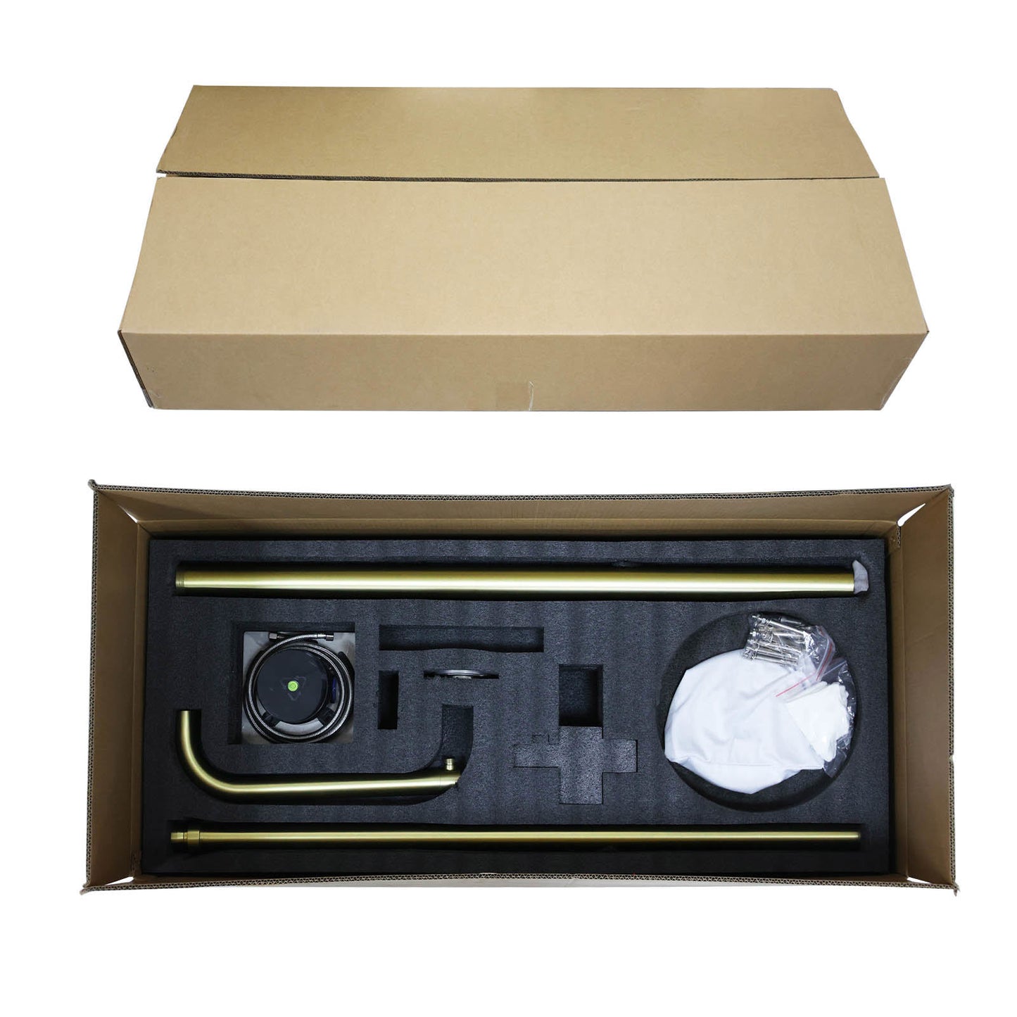 WELS Brushed Gold Twin Shower Handset Combo Set Outdoor Washing 10" Head 316 SUS V1233-KH222G