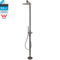 316 SUS WELS Gun Metal Twin Shower Handset Combo Outdoor Bath Rainfall 10" Head V1233-KH222GM