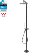 316 SUS WELS Gun Metal Twin Shower Handset Combo Outdoor Bath Rainfall 10" Head V1233-KH222GM