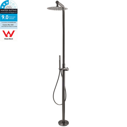 316 SUS WELS Gun Metal Twin Shower Handset Combo Outdoor Bath Rainfall 10" Head V1233-KH222GM