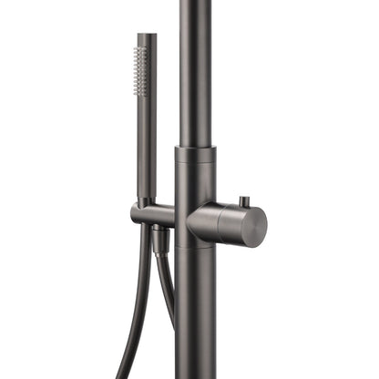 316 SUS WELS Gun Metal Twin Shower Handset Combo Outdoor Bath Rainfall 10" Head V1233-KH222GM