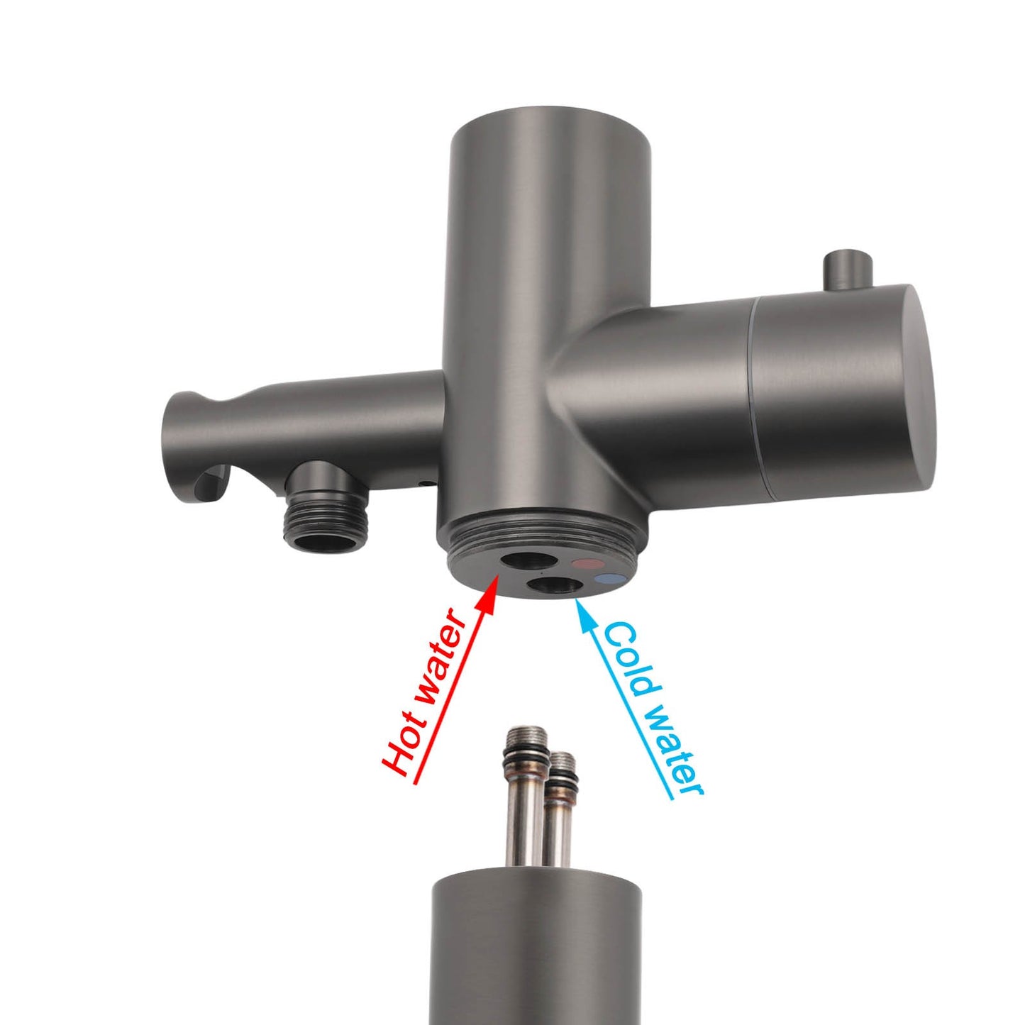 316 SUS WELS Gun Metal Twin Shower Handset Combo Outdoor Bath Rainfall 10" Head V1233-KH222GM