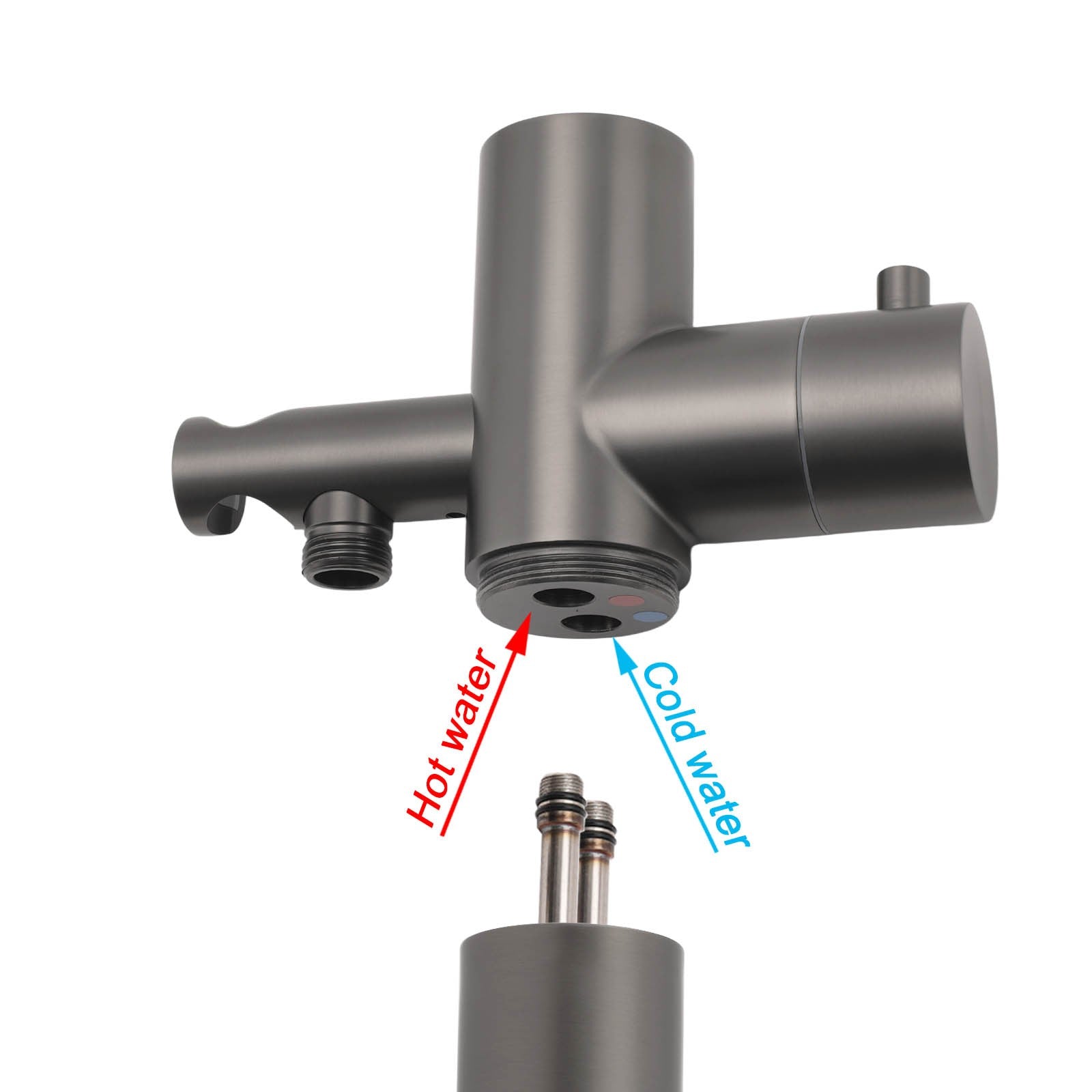 316 SUS WELS Gun Metal Twin Shower Handset Combo Outdoor Bath Rainfall 10" Head V1233-KH222GM