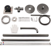 316 SUS WELS Gun Metal Twin Shower Handset Combo Outdoor Bath Rainfall 10" Head V1233-KH222GM