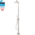 Watermark Brushed Nickel Dual Shower Handset Combo Outdoor Round 10" Head 316SUS V1233-KH222N