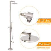 Watermark Brushed Nickel Dual Shower Handset Combo Outdoor Round 10" Head 316SUS V1233-KH222N