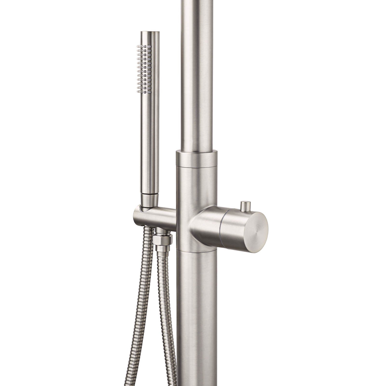 Watermark Brushed Nickel Dual Shower Handset Combo Outdoor Round 10" Head 316SUS V1233-KH222N