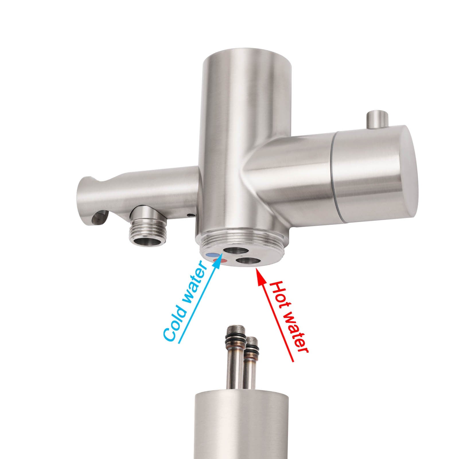 Watermark Brushed Nickel Dual Shower Handset Combo Outdoor Round 10" Head 316SUS V1233-KH222N