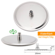 Watermark Brushed Nickel Dual Shower Handset Combo Outdoor Round 10" Head 316SUS V1233-KH222N