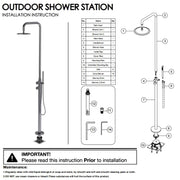 Watermark Brushed Nickel Dual Shower Handset Combo Outdoor Round 10" Head 316SUS V1233-KH222N