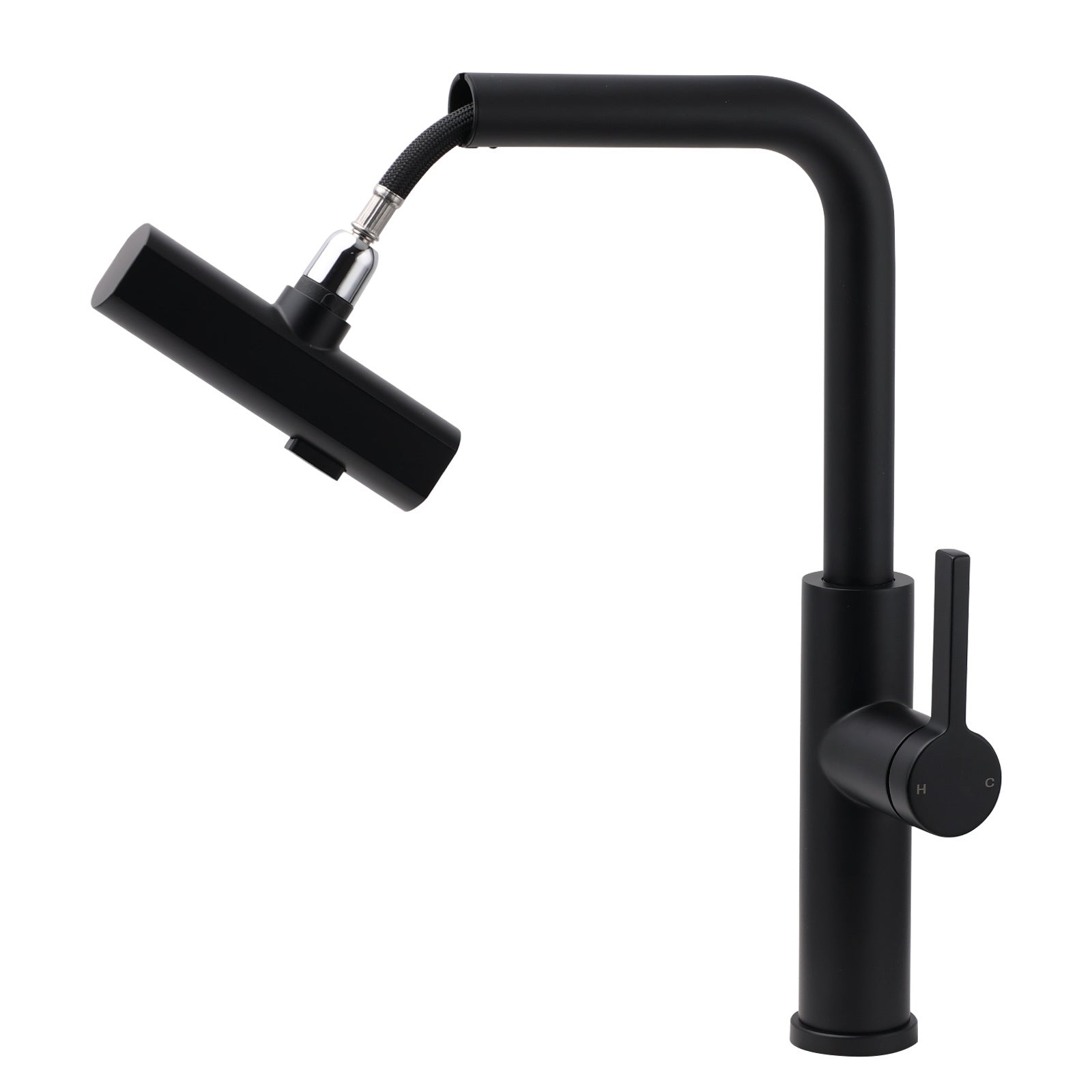 WELS Matte Black 3-Mode Spray Pull Out Kitchen Mixer Sink Laundry Faucet Tapware V1233-KJU515B