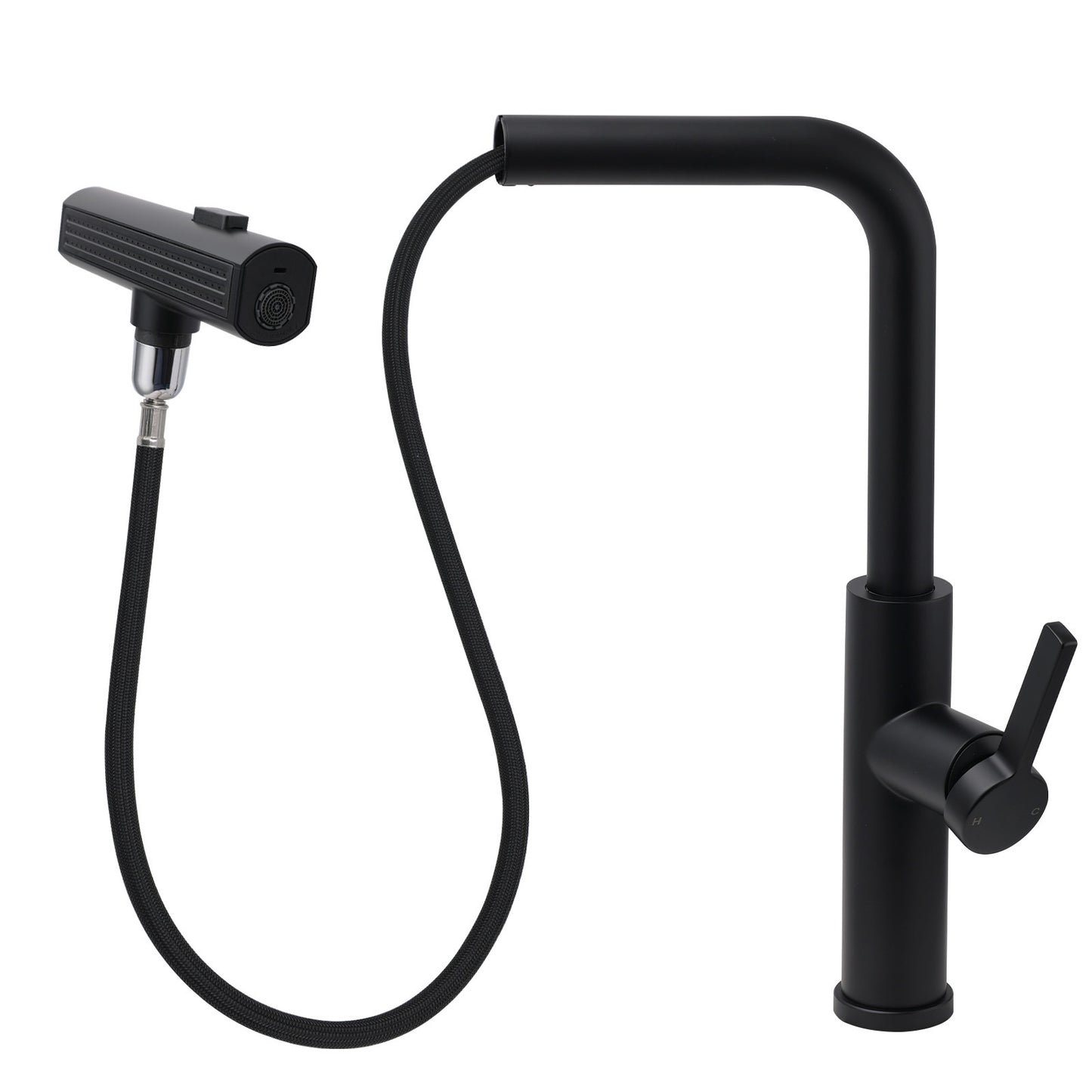 WELS Matte Black 3-Mode Spray Pull Out Kitchen Mixer Sink Laundry Faucet Tapware V1233-KJU515B