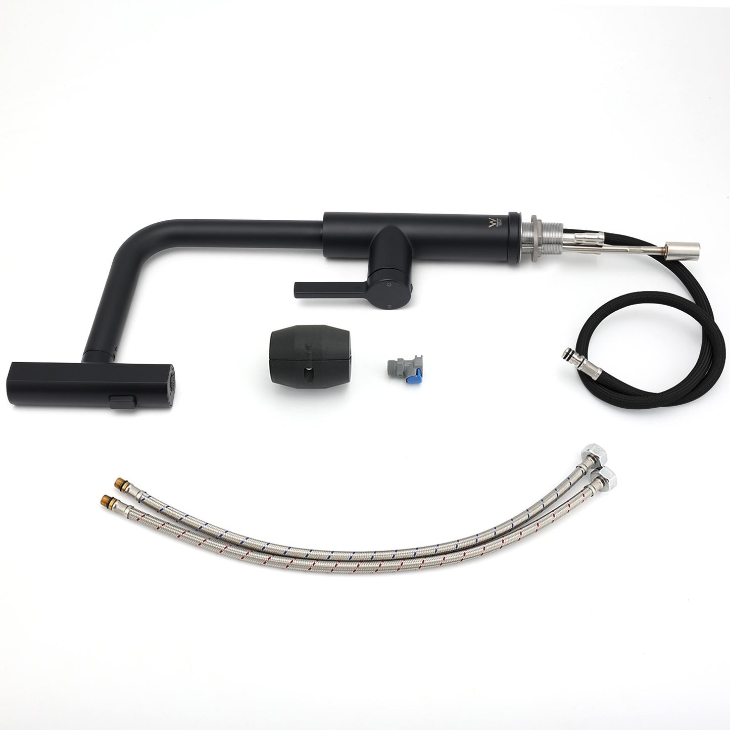 WELS Matte Black 3-Mode Spray Pull Out Kitchen Mixer Sink Laundry Faucet Tapware V1233-KJU515B