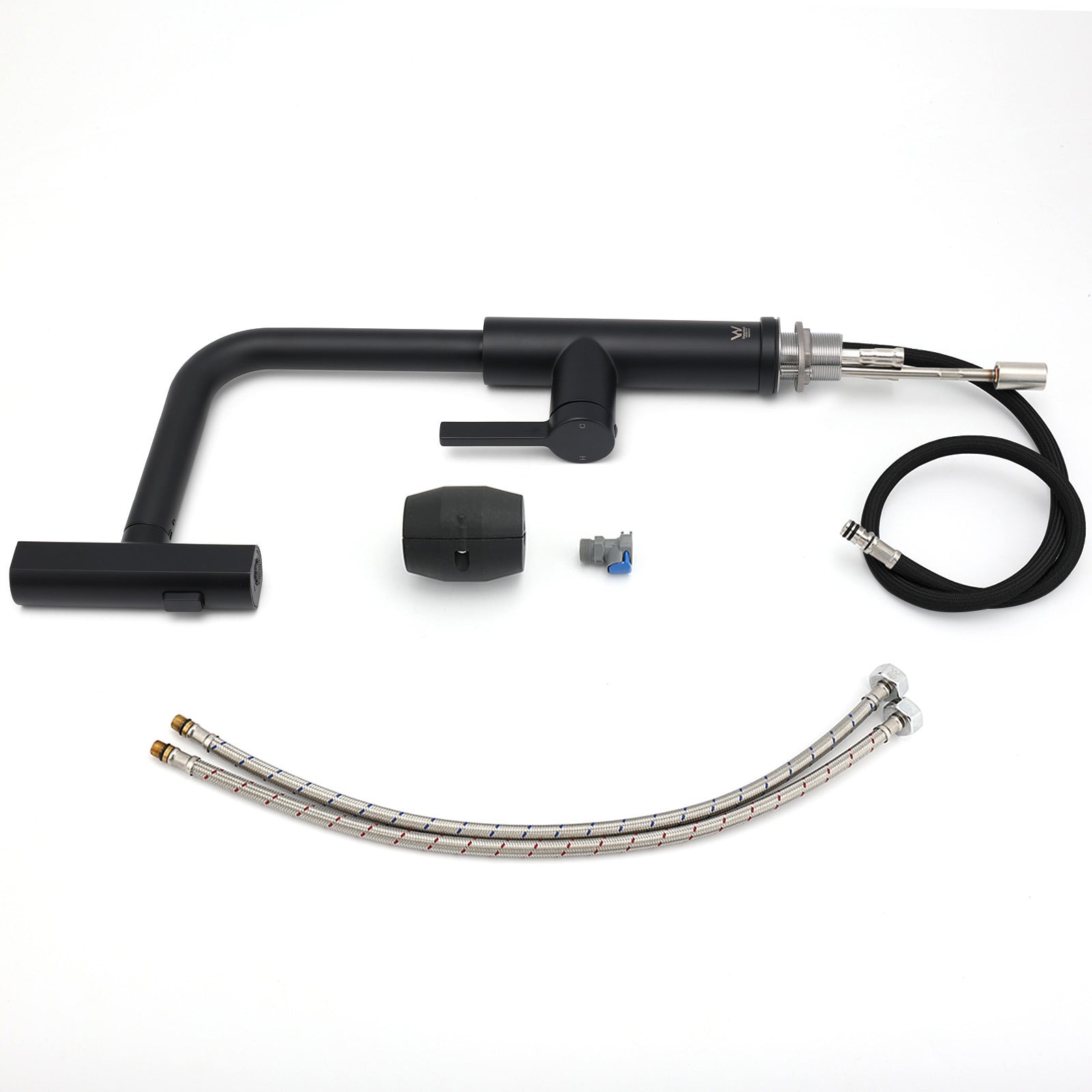 WELS Matte Black 3-Mode Spray Pull Out Kitchen Mixer Sink Laundry Faucet Tapware V1233-KJU515B