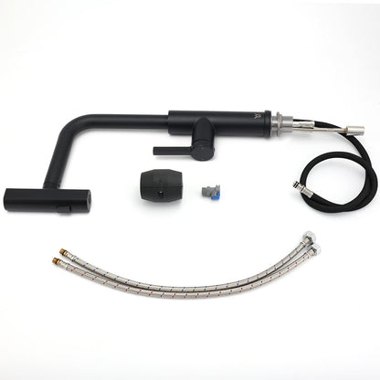 WELS Matte Black 3-Mode Spray Pull Out Kitchen Mixer Sink Laundry Faucet Tapware V1233-KJU515B