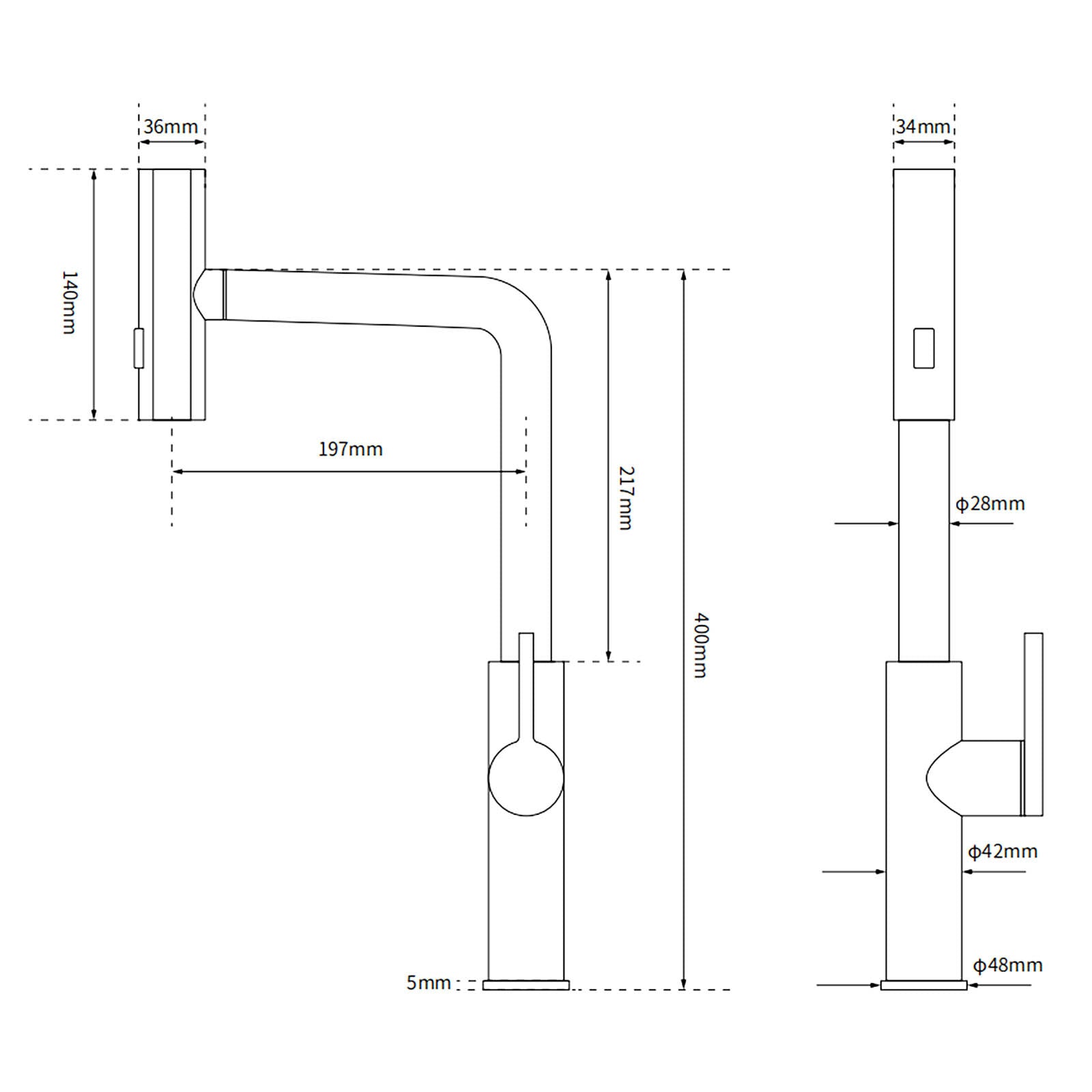 WELS Matte Black 3-Mode Spray Pull Out Kitchen Mixer Sink Laundry Faucet Tapware V1233-KJU515B