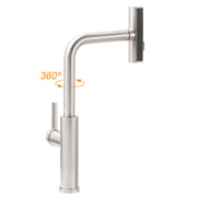 Brushed Nickel 3-Mode Kitchen Mixer Pull Out Down Sink Laundry Faucet Tap WELS V1233-KJU515N