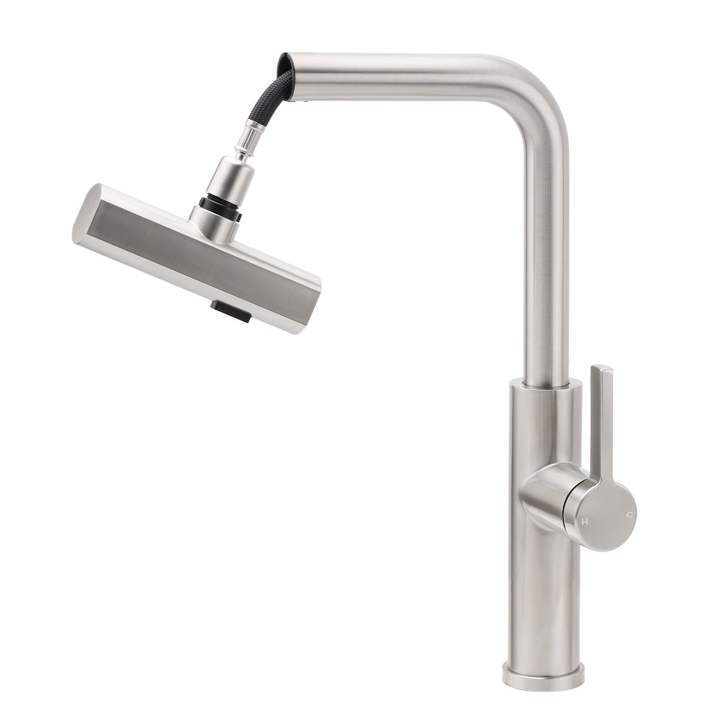 Brushed Nickel 3-Mode Kitchen Mixer Pull Out Down Sink Laundry Faucet Tap WELS V1233-KJU515N