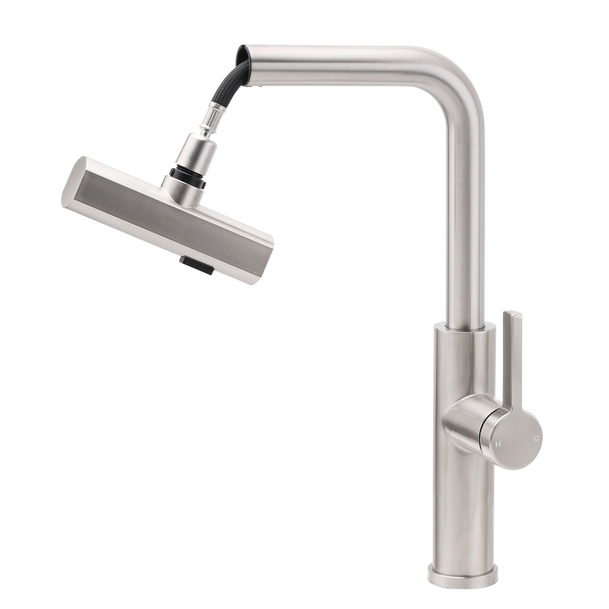 Brushed Nickel 3-Mode Kitchen Mixer Pull Out Down Sink Laundry Faucet Tap WELS V1233-KJU515N