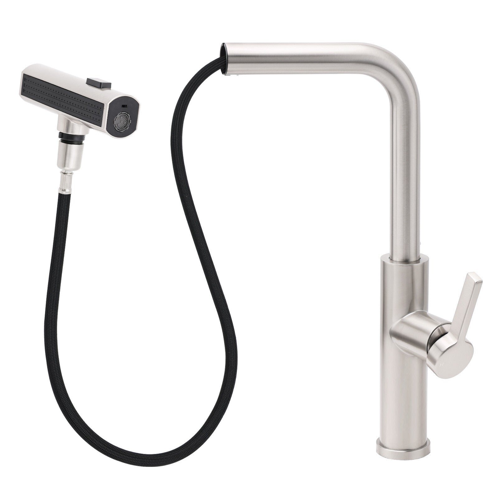 Brushed Nickel 3-Mode Kitchen Mixer Pull Out Down Sink Laundry Faucet Tap WELS V1233-KJU515N