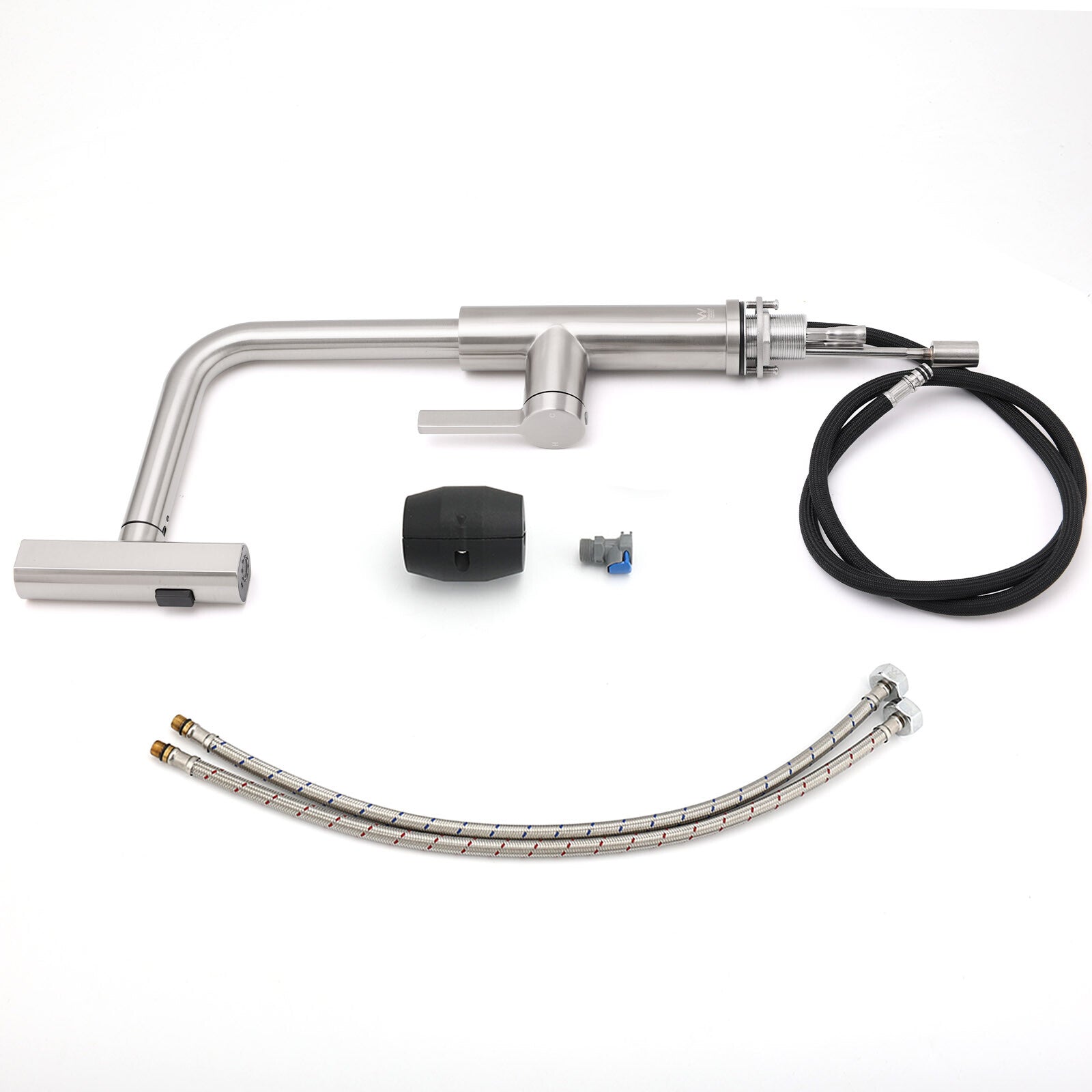 Brushed Nickel 3-Mode Kitchen Mixer Pull Out Down Sink Laundry Faucet Tap WELS V1233-KJU515N