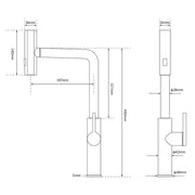 Brushed Nickel 3-Mode Kitchen Mixer Pull Out Down Sink Laundry Faucet Tap WELS V1233-KJU515N