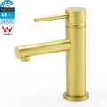 Brushed Gold Round Bathroom Basin Mixer Laundry Vanity Sink Faucet Lever Tapware V1233-KPL101G