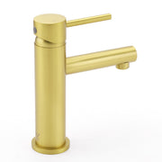 Brushed Gold Round Bathroom Basin Mixer Laundry Vanity Sink Faucet Lever Tapware V1233-KPL101G