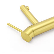 Brushed Gold Round Bathroom Basin Mixer Laundry Vanity Sink Faucet Lever Tapware V1233-KPL101G