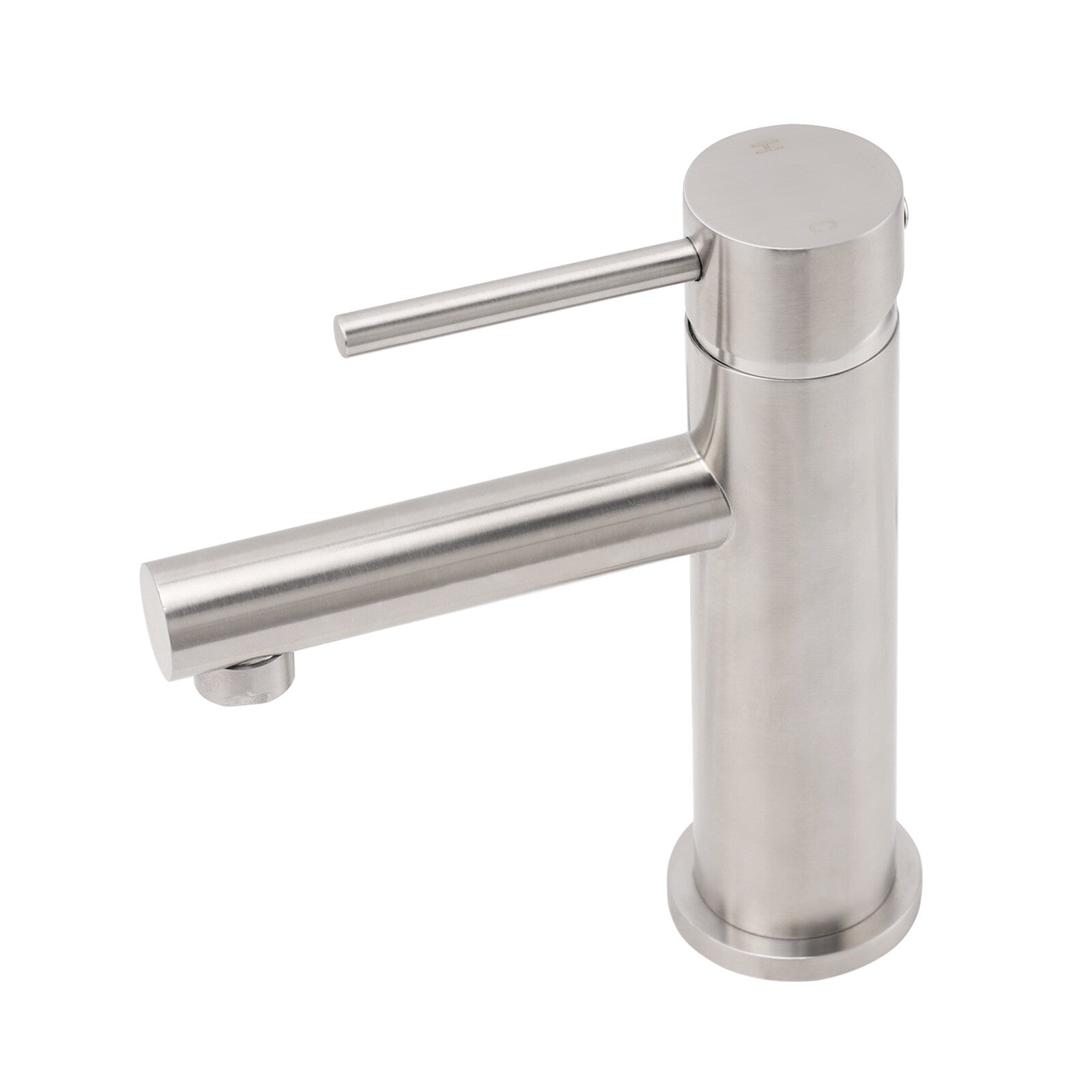 Brushed Nickel Basic Round Bathroom Basin Mixer Laundry Vanity Sink Faucet Tap V1233-KPL101N