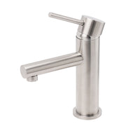 Brushed Nickel Basic Round Bathroom Basin Mixer Laundry Vanity Sink Faucet Tap V1233-KPL101N