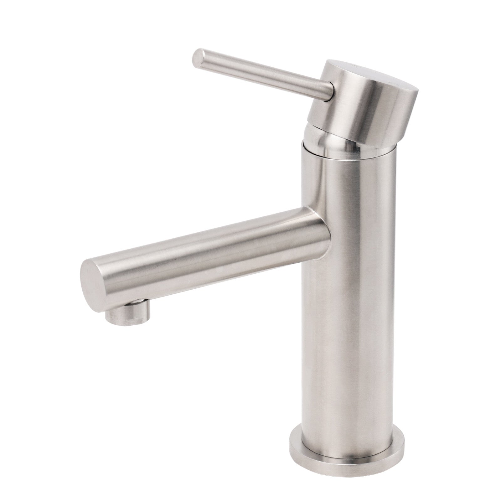 Brushed Nickel Basic Round Bathroom Basin Mixer Laundry Vanity Sink Faucet Tap V1233-KPL101N