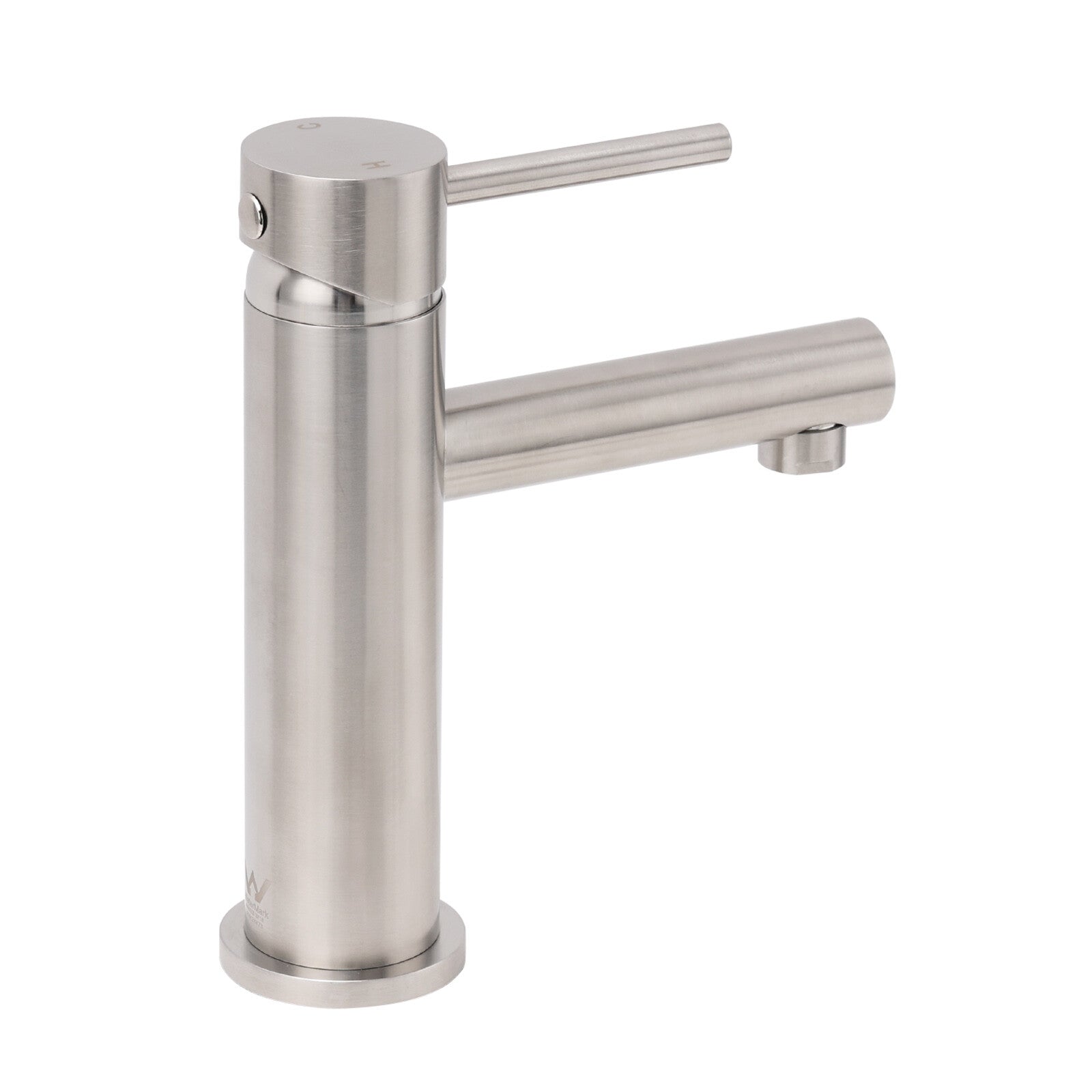 Brushed Nickel Basic Round Bathroom Basin Mixer Laundry Vanity Sink Faucet Tap V1233-KPL101N