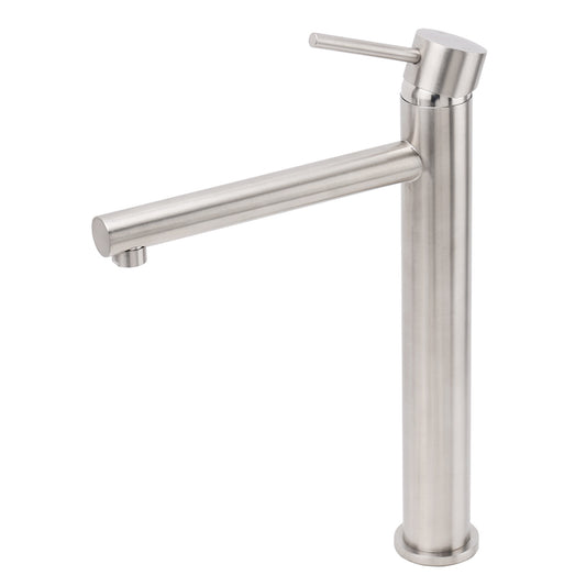 Brushed Nickel Classic Round Bathroom Basin Straight Spout Mixer Sink Faucet Tap V1233-KPL102N