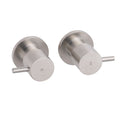 Brushed Nickel Wall Mounted 1/4 Turn Twin Shower Taps Set Hot Cold Water Valve V1233-KPL205BS