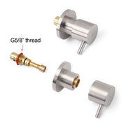 Brushed Nickel Wall Mounted 1/4 Turn Twin Shower Taps Set Hot Cold Water Valve V1233-KPL205BS