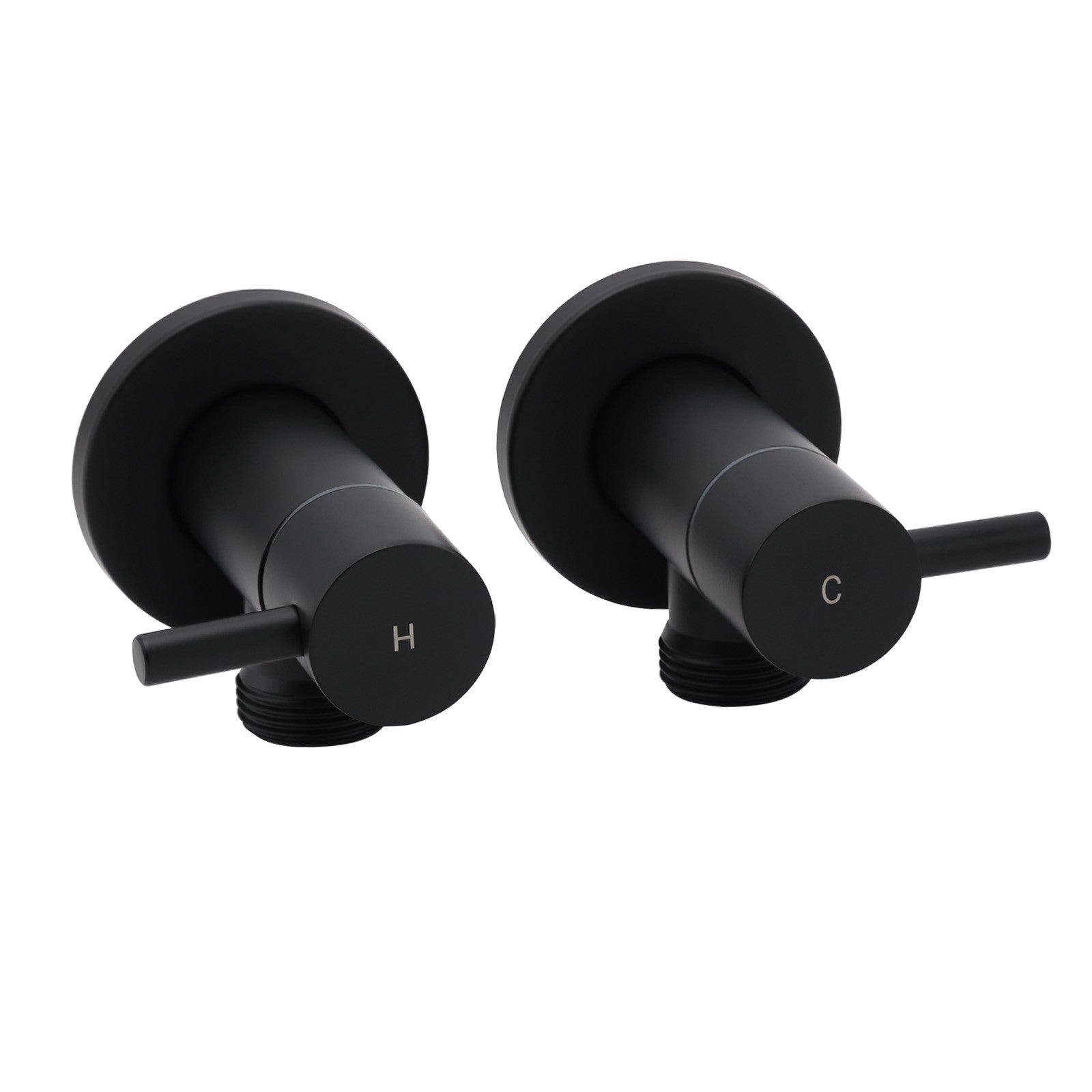 Black Washing Machine 1/4 Turn Twin Taps Laundry Room Hot Cold Water Wall Set V1233-KPL401BL