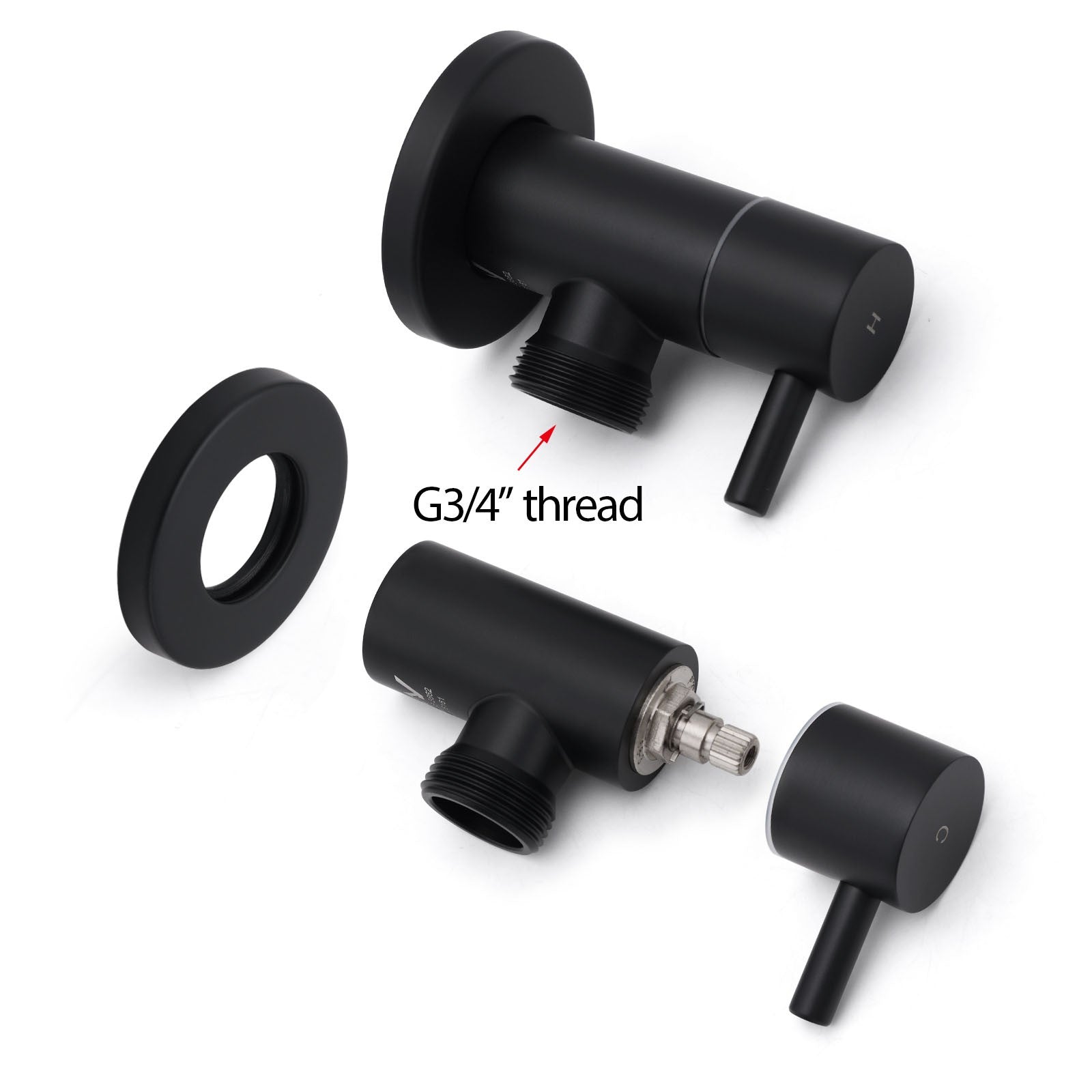 Black Washing Machine 1/4 Turn Twin Taps Laundry Room Hot Cold Water Wall Set V1233-KPL401BL