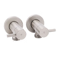 Brushed Nickel 1/4 Turn Twin Washing Machine Tap Set Wall Mounted Hot Cold Valve V1233-KPL401BN