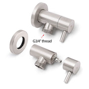 Brushed Nickel 1/4 Turn Twin Washing Machine Tap Set Wall Mounted Hot Cold Valve V1233-KPL401BN