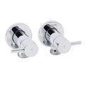 Chrome Round Wall Mounted 1/4 Turn Hot Cold Tap Pair Set For Washing Machine V1233-KPL401CR