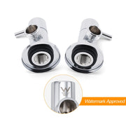 Chrome Round Wall Mounted 1/4 Turn Hot Cold Tap Pair Set For Washing Machine V1233-KPL401CR