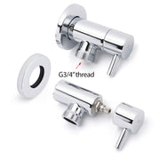 Chrome Round Wall Mounted 1/4 Turn Hot Cold Tap Pair Set For Washing Machine V1233-KPL401CR