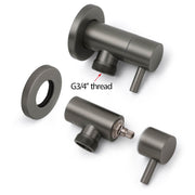 Gun Metal Grey Washing Machine 1/4 Turn Hot Cold Water Mixer Tap Set Watermark V1233-KPL401GM