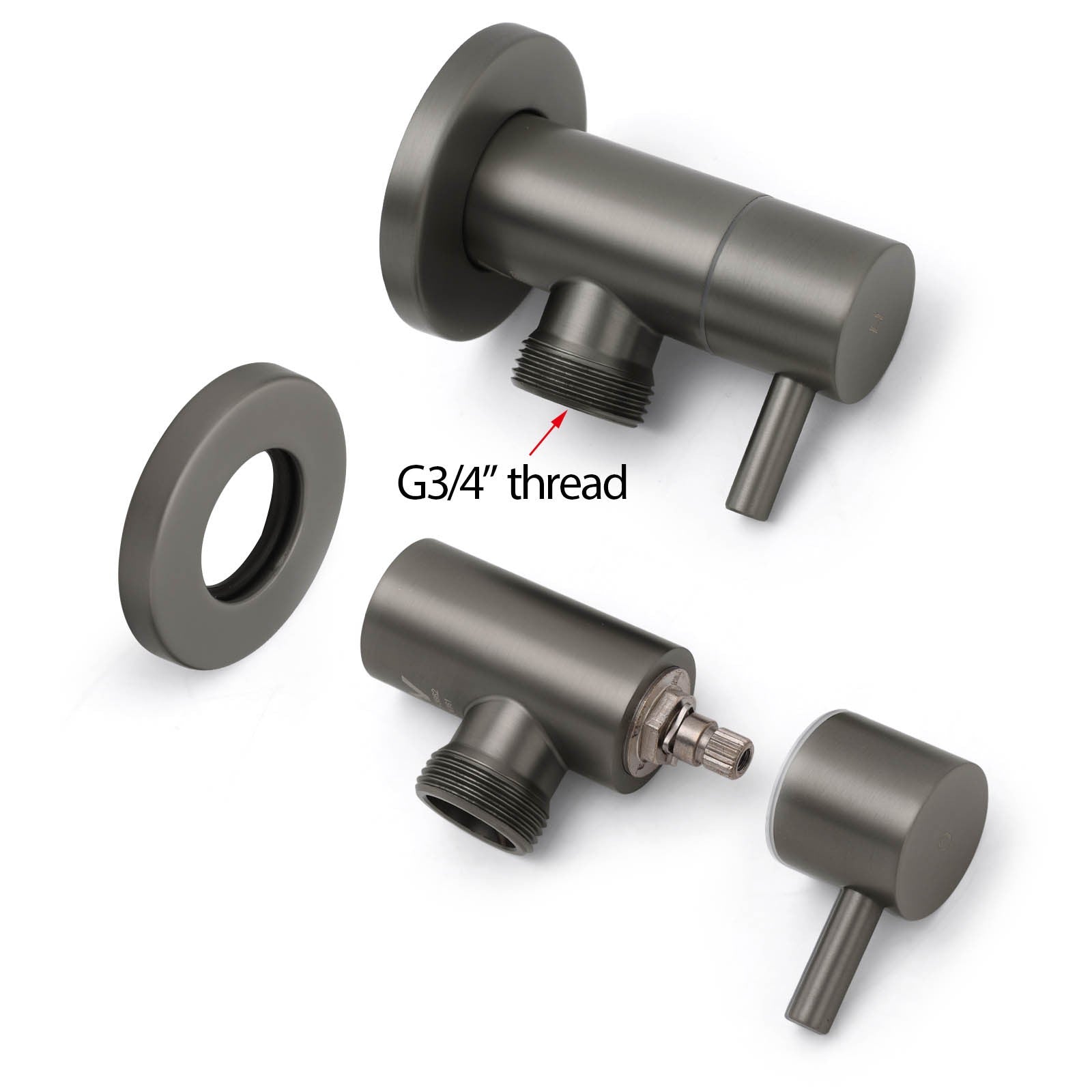 Gun Metal Grey Washing Machine 1/4 Turn Hot Cold Water Mixer Tap Set Watermark V1233-KPL401GM