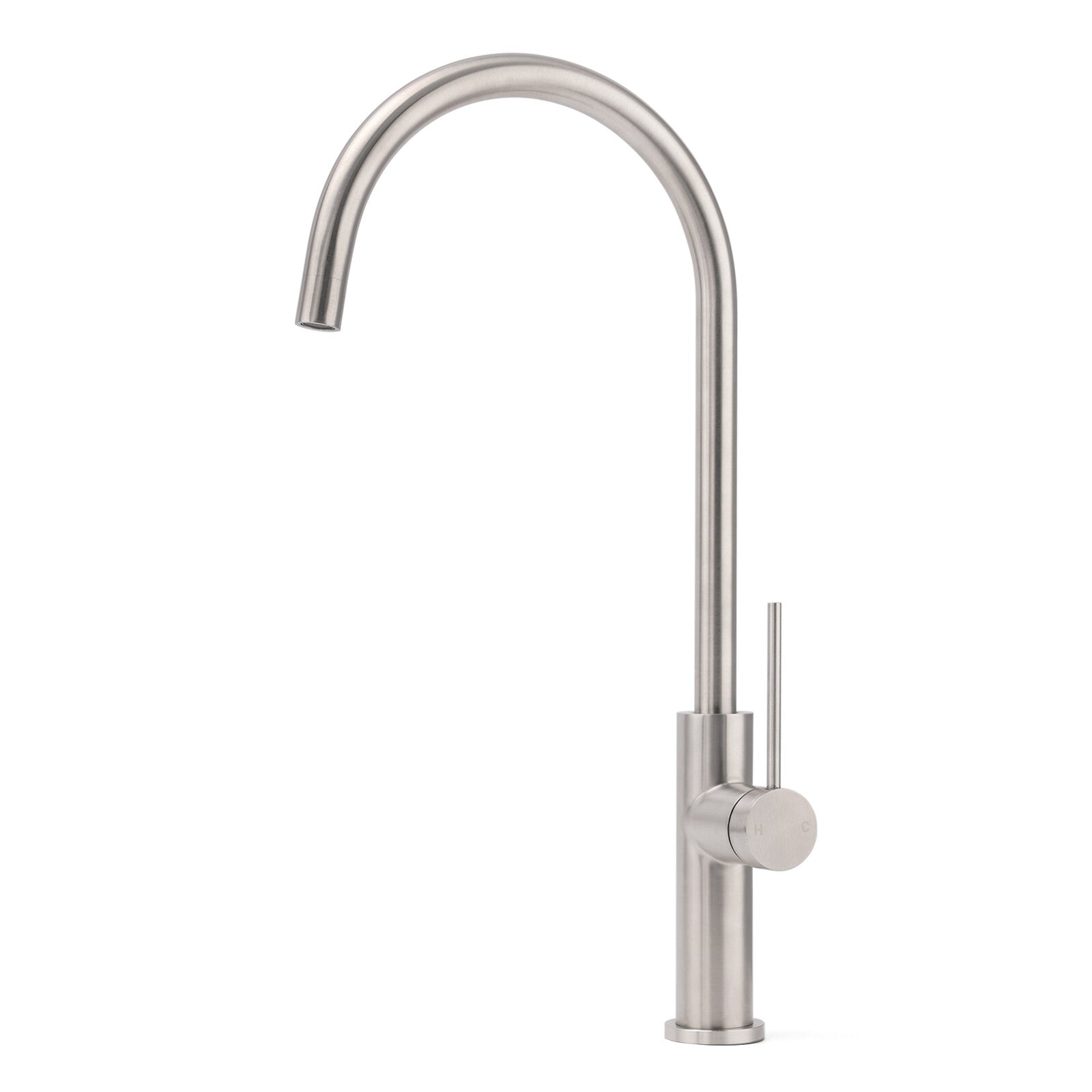 Brushed Nickel 435mm Tall Slim Round Kitchen Laundry Sink Mixer Faucet Tap Spout V1233-KPL501N