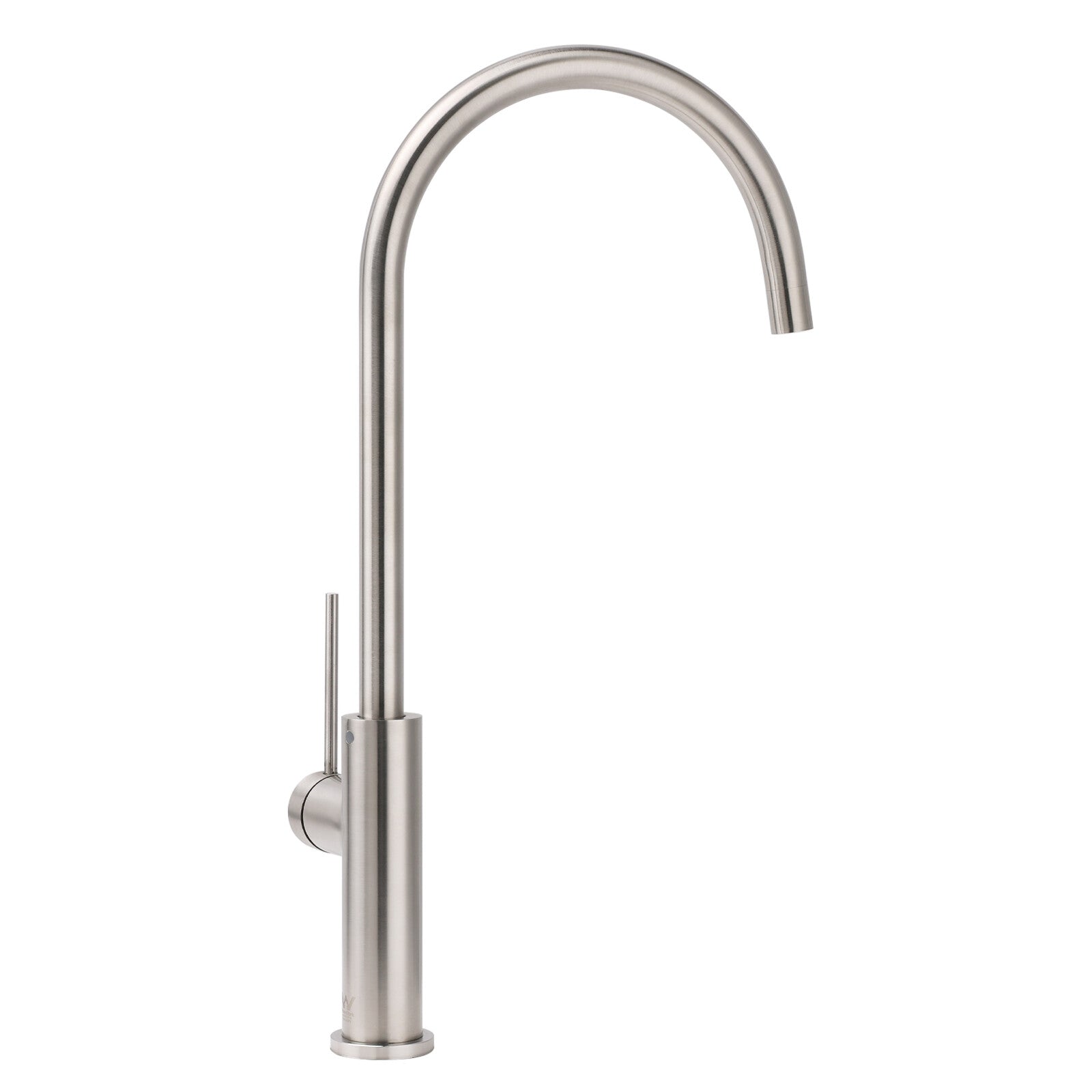 Brushed Nickel 435mm Tall Slim Round Kitchen Laundry Sink Mixer Faucet Tap Spout V1233-KPL501N