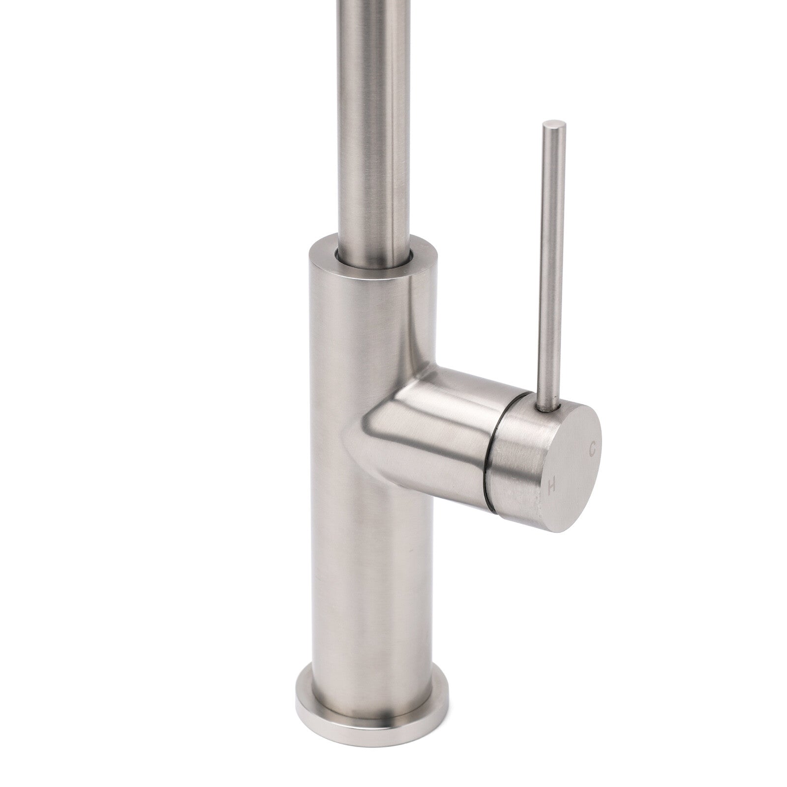 Brushed Nickel 435mm Tall Slim Round Kitchen Laundry Sink Mixer Faucet Tap Spout V1233-KPL501N