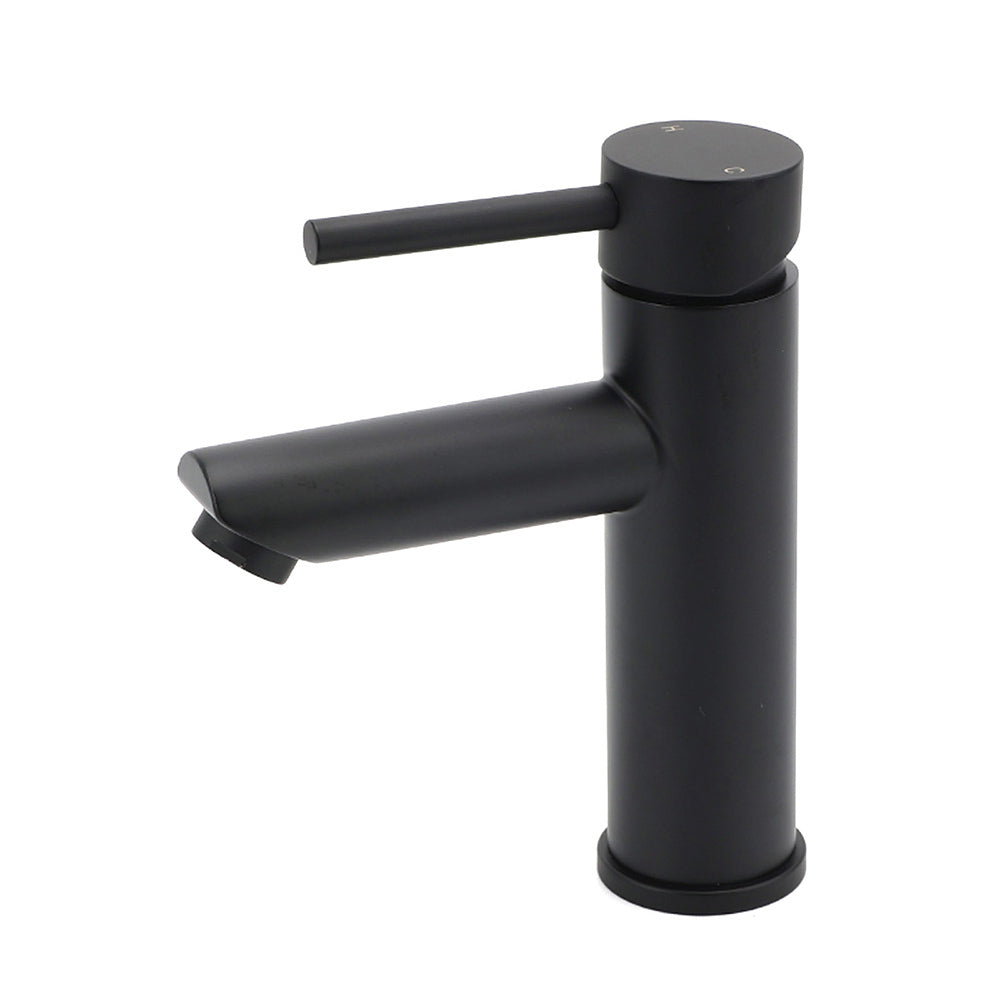WELS Black 7.5L/min Kitchen Laundry Round Basin Mixer Vanity Sink Faucet Tap Set V1233-KRD101B