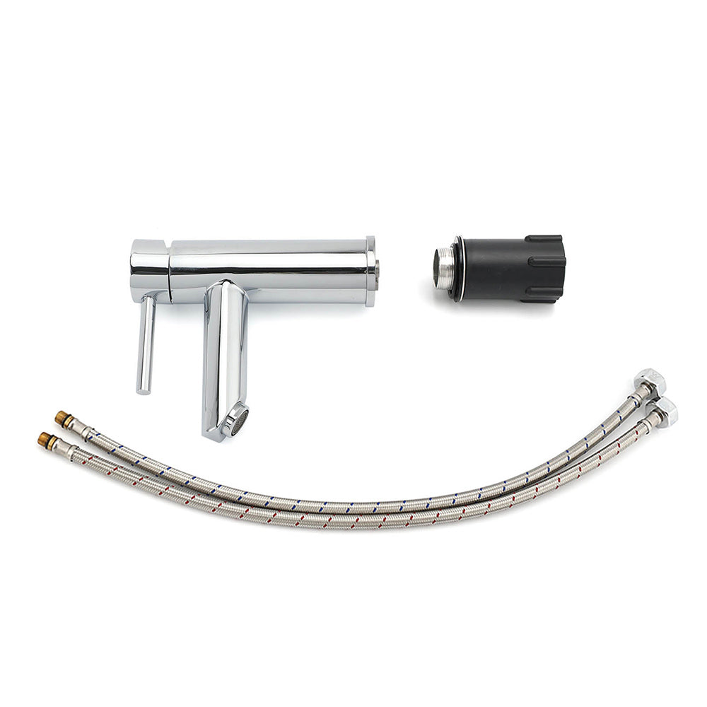 WELS Chrome Short Kitchen Laundry Round Basin Mixer Vanity Sink Faucet Tap Set V1233-KRD101CR